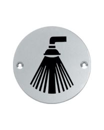 Intersteel pictogram rond wc douche met schroefgaten inox mat