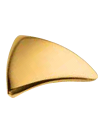 Confalonieri meubelknop driehoek afgerond 32mm messing vernist