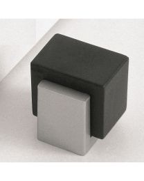 Confalonieri deurstop vierkant 30x30x30mm croom mat+zwart rubber