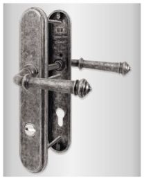 Quincalux deurkruk+veiligheidscylinderslplaat tin 110mm