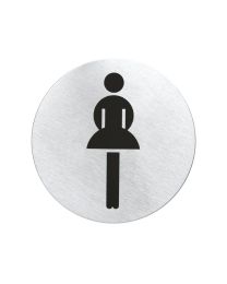 Blomus pictogram "wc vrouwen" zelfklevend rond Ø80mm SIGNO inox mat