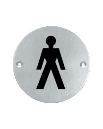 Intersteel pictogram rond wc heren met schroefgaten inox mat