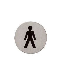 Intersteel pictogram rond wc heren zelfklevend inox mat