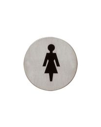 Intersteel pictogram rond wc dames zelfklevend inox mat