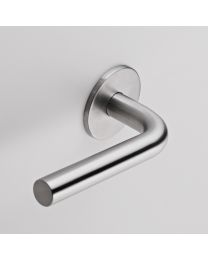 Base deurkruk "L"-model Ø16mm klikrozet inox mat
