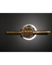 deurknop vast model VUIST "T" knop+rozet messing