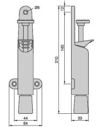 KWS deurstop/deurvaststeller 30mm messing