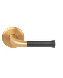 Formani deurkruk "L" rozet PVD mat goud+mat zwart