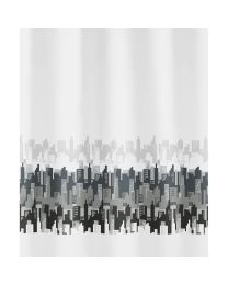 Kleine Wolke douchegordijn CITY 180x200cm textiel polyester zwart/wit