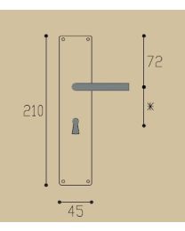 Formani deurkruk+lange plaat BB nikkel mat+ebbenhout