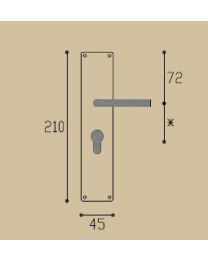 Formani deurkruk+lange plaat PZ nikkel mat+ebbenhout