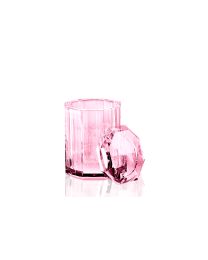 Decor Walther container met deksel Ø9xH14 kristalglas roze