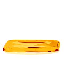 Decor Walther schaal/tablet B13xL23xH2.5cm kristalglas amber geel