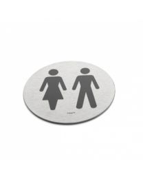 d line pictogram Ø76mm man+vrouw/unisex inox mat