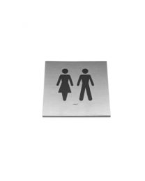 d line pictogram 86x86mm man+vrouw/unisex inox mat