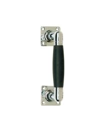 Intersteel deurgreep TON 110/180mm rozet vierkant nikkel poli+ebbenhout
