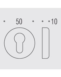 Colombo cylindersleutelplaat Ø50mm croom mat