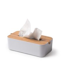 Lexon tissuedispenser LEXON ZEN tissue box bamboo+wit