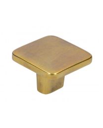 Siro meubelknop 33x33xH22mm vintage gold messing mat