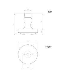 Genifer deurknop+rozet BT278/R32676x75mm messing poli