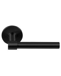 Formani deurkruk "L/L" Ø15mm 115mm rozet ONE PVD mat zwart /paar