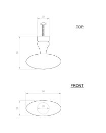 CDF - Création du Fer meubelknop BT25460mm messing poli /stuk